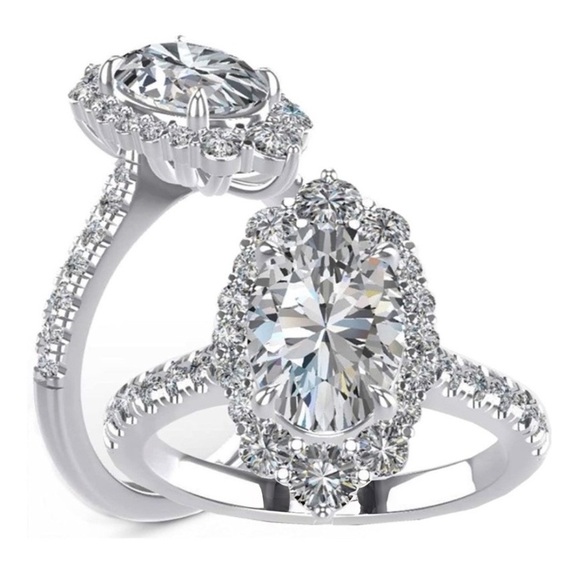 18k Certified 4 cttw Marquis Vintage Diamond Moissanite Ring - Picture 4 of 11